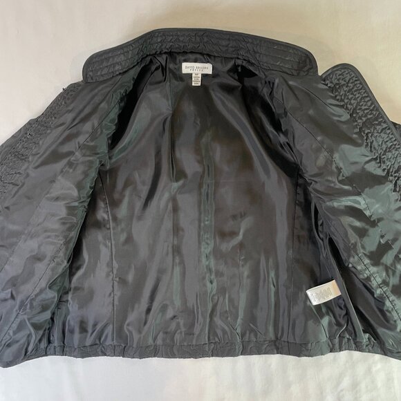 David Brooks Petite Black Cropped Quilted Puffer Jacket Lightweight Size 8P - Picture 7 of 15